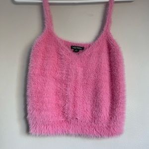 pink fluffy top